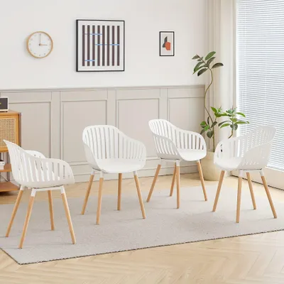 Image de Chaises de salle à manger - Ensemble de chaises - Chaises design - Chaises de style nordique - Chaises blanches - Confort ergonomique