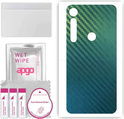 Produktbild von apgo Rückseite Schutzfolie, Skin, kompatibel mit Motorola One Vision Plus, Hinten Displayschutzfolie aus Vinylfolie, kratzfest, einfache Montage - Kohlenstoff-Chamäleon CAKA1