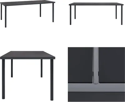 Produktbild von vidaXL Outdoor Esstisch Anthrazit 190x90x74 cm Stahl - Gartentisch - Gartentische - Outdoor-Tisch - Outdoor-Tische