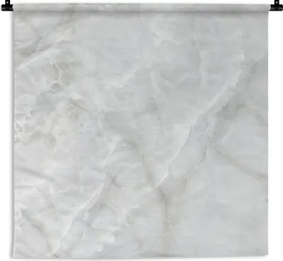 Produktbild von MuchoWow® Wandteppich Wandbehang Marmor - Stein - Weiß 150x150 cm Tapisserie Dekoration Wandtuch - Wohnaccessoires - Modernes