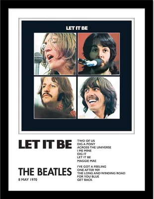 Immagine prodotto di The Beatles - Stampa con cornice "Let It Be" PM10355 (40 cm x 30 cm) (Bianco/Nero)