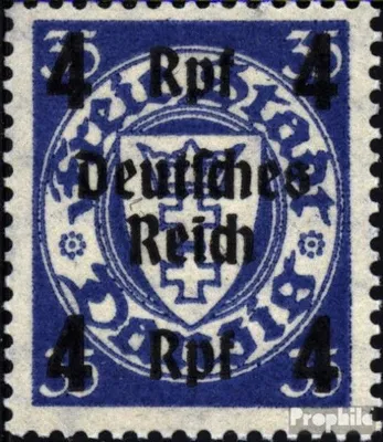 Produktbild von Briefmarken Deutsches Reich 1939 Mi 717 mit Falz Freimarken Danzigs mit Aufdruck