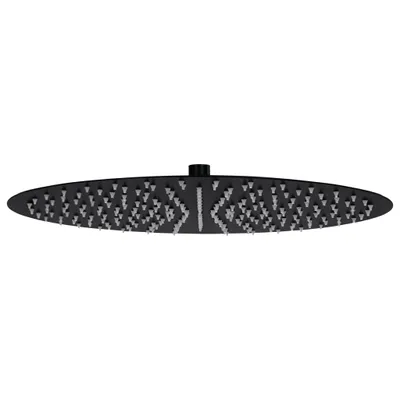 Image de Vidaxl Regen Dusche Kopf rund 40 cm Edelstahl schwarz