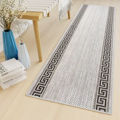 Produktbild von Läufer Teppich Sisal Grau Küche Flur Esszimmer Modern Design 80 x 390
