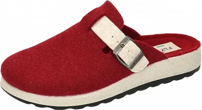 Produktbild von Fly Flot Damen Pantoffel Hausschuh mit Schnalle Filz 320127, Größe:40 EU, Farbe:Rot