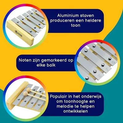 Productafbeelding van Diatonisch Klokkenspel met Stokjes, 13 Tonen
