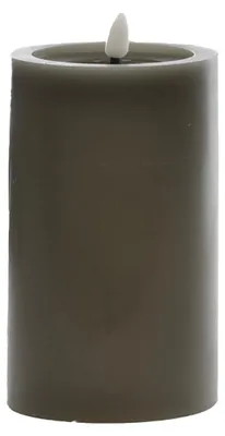 Produktbild von LED Wachskerze grau 10 x Ø 7,5 cm mit Flackerflamme und Timer