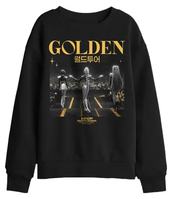 Image de Sweat-shirt pour enfants "Huntrix Golden" sur le thème des chasseurs de démons de la K-Pop – Référence TV42956 (taille 116) – Couleur : noir