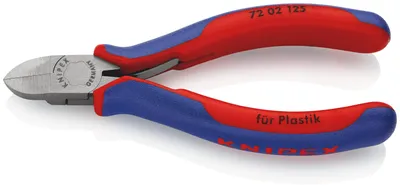 Produktbild von Knipex 72 02 125, Diagonal-cutting, Chromium-vanadium steel, Kunststoff, Blue/Red