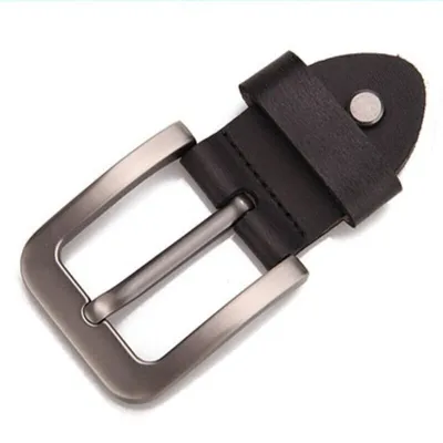 Produktbild von Retro Herren Leder Alloy Gürtelschnalle Kopf Ersatz Stift Schnalle Breit 37-40mm Schwarz