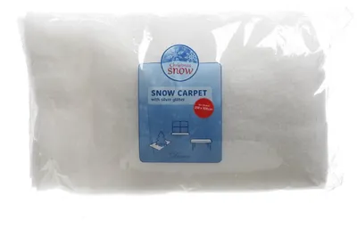 Produktbild von Schneeteppich Polyester Silberglitter L.250cm B.100cm H.1cm weiß