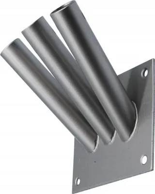 Produktbild von Flaggenhalter für 3 Flaggen – Wandmontage für den Außenbereich, Edelstahl V2A, dreifach