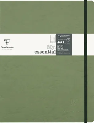 Produktbild von Clairefontaine 5x Notizbuch 96 Blatt Papier elfenbein 90g Grün 794433C