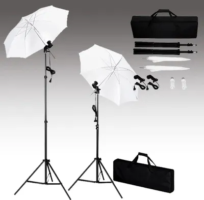 Produktbild von vidaXL Fotostudio-Set mit Hintergrund, Leuchten und Schirmen