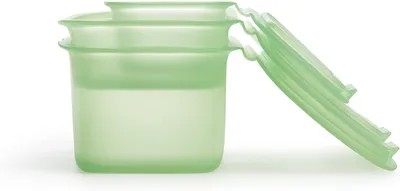 Image de Lékué boîte alimentaire silicone transparent vert