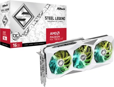 Zdjęcie produktu dla Asrock Radeon RX 7800 XT Steel Legend OC, Radeon RX 7800 XT, 16 GB, GDDR6, 256 bit, 7680 x 4320 px, PCI Express x16 4.0