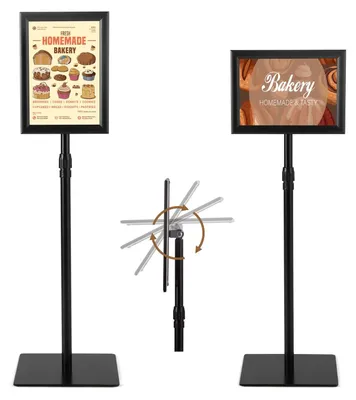 Produktbild von COSTWAY Infoständer A4 2er Set, Informationsständer höhenverstellbar, Plakatständer, Kundenstopper, Präsentationsständer, Werbeständer (Schwarz)
