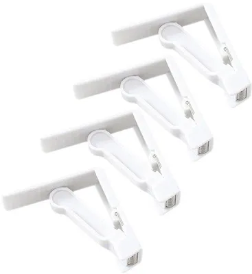 Produktbild von Plastische Tischdeckenhalter für Innen- und Außenbereich, 4er Pack, weiß, für Garten, Balkon, Party.