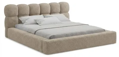 Zdjęcie produktu dla Łóżko tapicerowane DreamLux Lusso 200 x 200 cm ze stelażem i pojemnikiem na pościel tkanina Loop 8, productTiles.product.images.aiGenerated