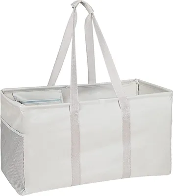 Produktbild von Wiederverwendbare Einkaufstasche, faltbare Einkaufstasche, großes Fassungsvermögen, Reißverschluss, wasserdichte, multifunktionale Tragetasche mit Netztaschen