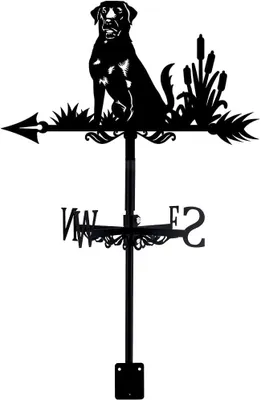 Produktbild von Hund Wetterfahne - Metall Windfahne - Wetterhahn mit Windrichtungsanzeiger - Hunde-Wetterfahne - Gartendeko für Dach, Garten und Hof - Outdoor