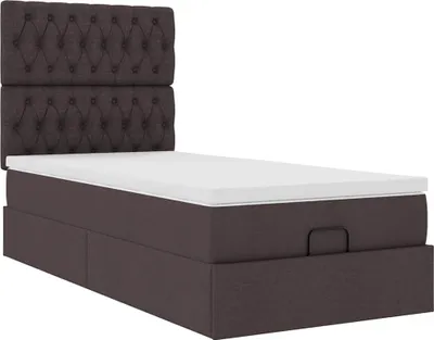 Obrázok produktu pre Osmanská posteľ s matracom tmavohnedá 100x200 cm látka