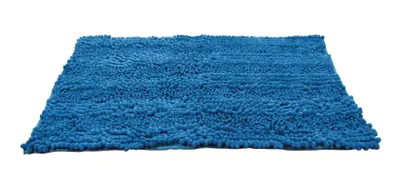 Produktbild von Chenille Badematte rutschhemmend - 50x80cm Türkis für Fußbodenheizung geeignet