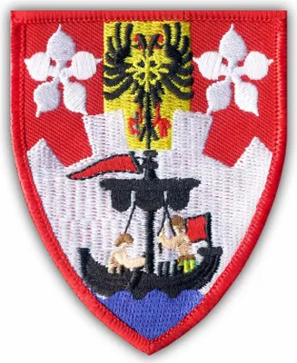 Produktbild von Patchion Wappen von South Lanarkshire – selbstklebende Rückseite – bestickter Aufnäher/Ansteckplakette/Emblem