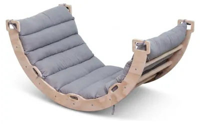 Immagine prodotto di Ponte di arrampicata/arco di arrampicata in legno di Buxibo con cuscino incluso - struttura di arrampicata Montessori - legno naturale - gioco per bambini - 97 x 47 x 52 cm