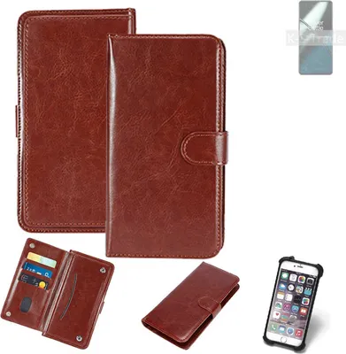 Produktbild von K-S-Trade 360° Hülle kompatibel mit OnePlus 11 braun Kunstleder Case BookCase WalletCase Kunstlederederhülle Handyhülle, Rundumschutz Bumper (1x)