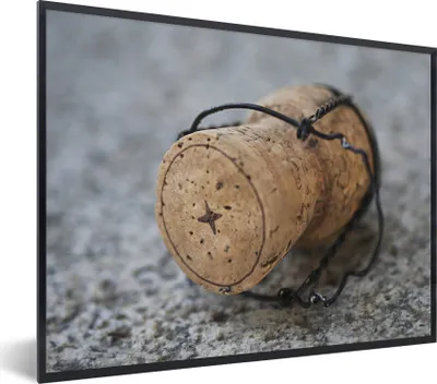 Produktbild von MuchoWow® Gerahmtes Poster Nahaufnahme eines Korkens 40x30 cm - Poster mit Schwarzem Bilderrahmen Wandposter Rahmen Foto Bilder - Kunstposter - Wanddekorationen