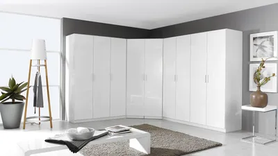 Produktbild von Eck-Kleiderschrank 2 Celle ca. 253x298 cm weiß hochglanz