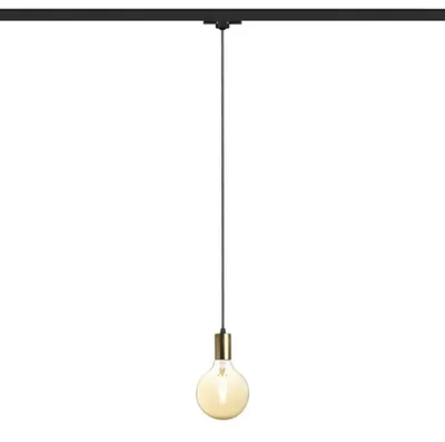 Immagine prodotto di RED - DESIGN RENDL RENDL ARAQ per binario a tre fili, a sospensione, ottone spazzolato/nero, 230 V, E27, 42 W, R13979