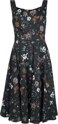Produktbild von Rock Rebel by EMP Damen schwarzes Midi-Kleid mit Herzausschnitt und Reißverschluss XL