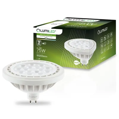 Produktbild von Lumiled LED-Leuchtmittel ES111 GU10 Fassung Spot Strahler 230V 10W (Entspricht Halogen 75W) Neutralweiß 4000K 38° Abstrahlwinkel weiß 1055 Lm Ra>90