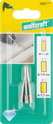 Produktbild von Wolfcraft Diamantscheibenfräser-Set für Schraubendreher