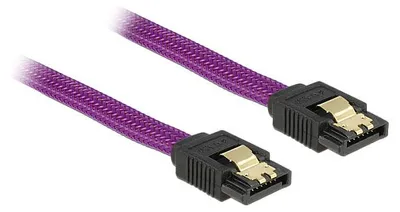 Produktbild von DeLOCK 83689, 0,2 m, SATA III, Männlich/Männlich, Violett, Gerade, Gerade