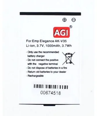Produktbild von Akku für Emporia Elegance Plus Li-Ion 3,7 Volt 1000 mAh schwarz.