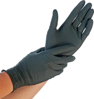 Produktbild von HYGOSTAR Nitril-Handschuh EXTRA SAFE L schwarz puderfrei 100 Stück