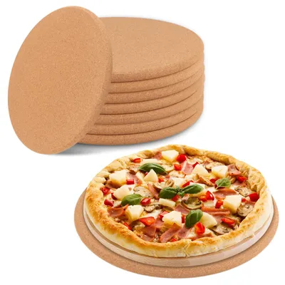 Productafbeelding van Ronde onderzetters van kurk, Ø 19 cm, set van 8