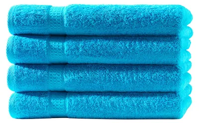Produktbild von 4er Set Frottee Gästetücher Elegance 30x50 cm 100% Baumwolle 500 gsm Gästetuch türkis