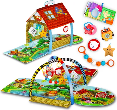 Produktbild von LernSpielmatte Lionelo Agnes 2in1 Spieldecke Spielbogen Baby Krabbeldecke
