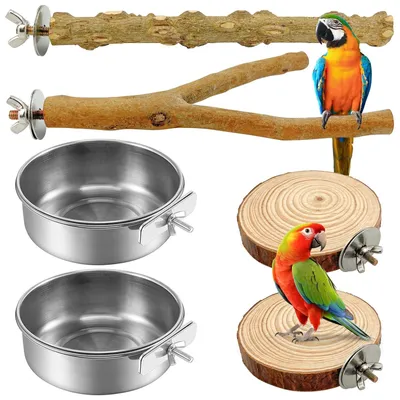 Immagine prodotto di Omgoods - Set di 4 posatoi naturali per uccelli