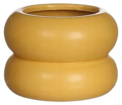 Image de Pot de Fleur Potelé Moutarde 12,5 Cm