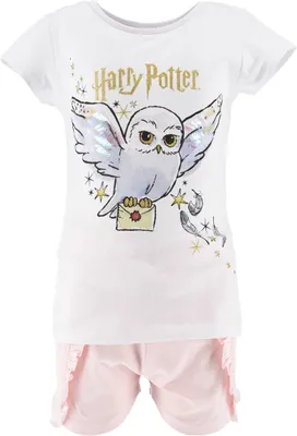 Immagine prodotto di Camicia e pantaloni del pigiama estivo di Harry Potter Hedwig per bambine , Colore:Bianco, Taglia bambini:98