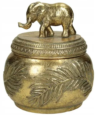 Produktbild von Goldfarbene Elefanten-Schatulle für Schmuck & Dekoration