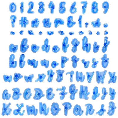 Image de Jeu de tampons en plastique, comprenant 83 pièces, avec des lettres et des chiffres, pour décorer les glaçages et les biscuits