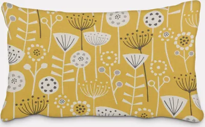 Produktbild von SCHÖNER LEBEN. Kissenhülle Fryett`s Blumen abstrakt ockergelb Größe 60x80cm (HxB) 60x80cm (HxB) Größe