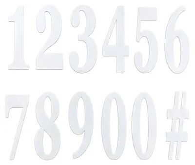 Produktbild von 12 Weiße Zahlen-Sticker selbstklebend 14 cm - Einheitsgröße