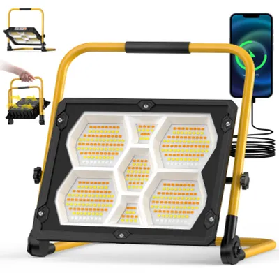 150 W Solar-Baustrahler Akku, 10.000 lm, IP66, 4 Modi, 12.000 mAh